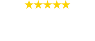 Badge representing a 5-star-rated business on Google